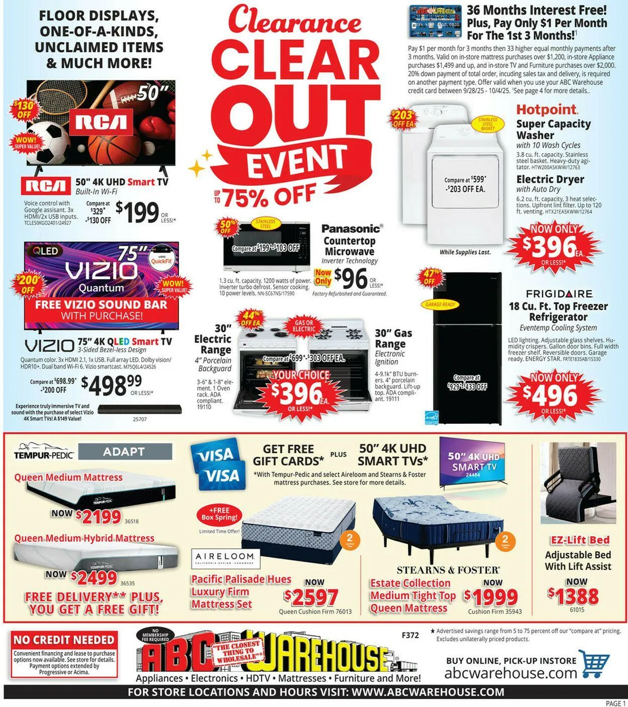 Weekly ad ABC Warehouse Current weekly ad from September 28 to October 4 2025 - Page 1