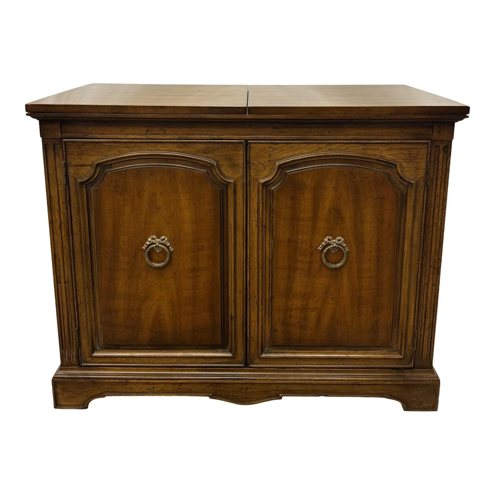 Vintage Henredon Folio Six Regency Style Walnut Flip Top Server / Storage Cabinet