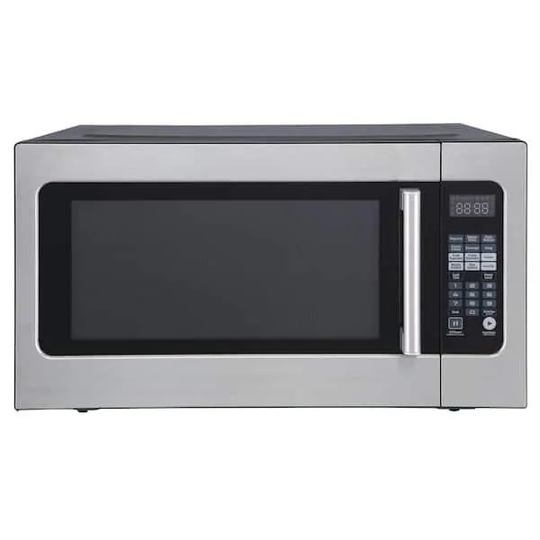 24.4 in. W. 2.2 cu. ft. Countertop Microwave Oven in Stainless Steel, with Gray Cavity