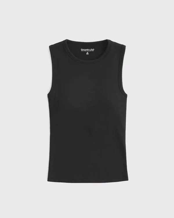 Bra-Free Rib High-Neck Tank