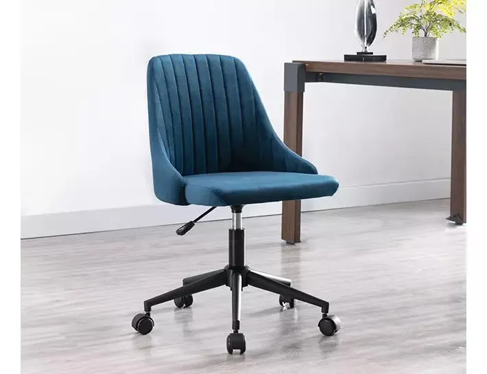 Tribeca Navy Blue Upholstered Swivel Office Chair