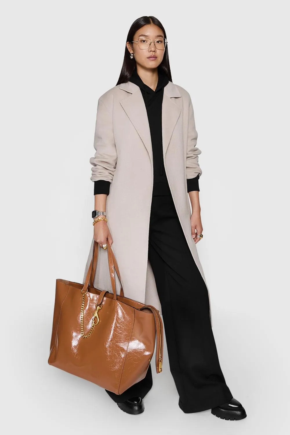 Double Face Wool Belted Wrap Coat