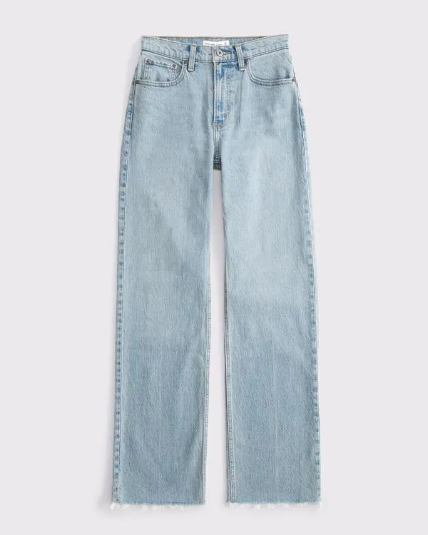High Rise 90s Relaxed Raw Hem Jean