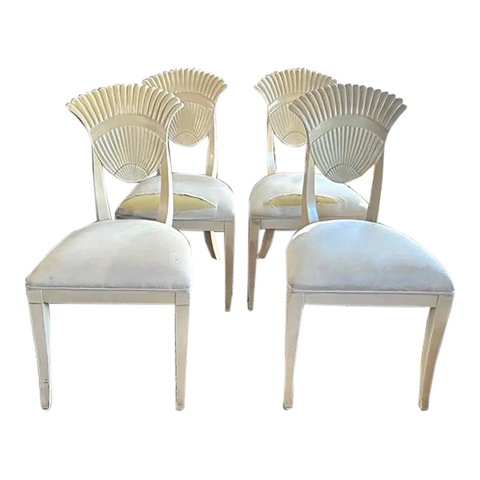 Set of 4 Mid Century Grotto Fan Back Chairs