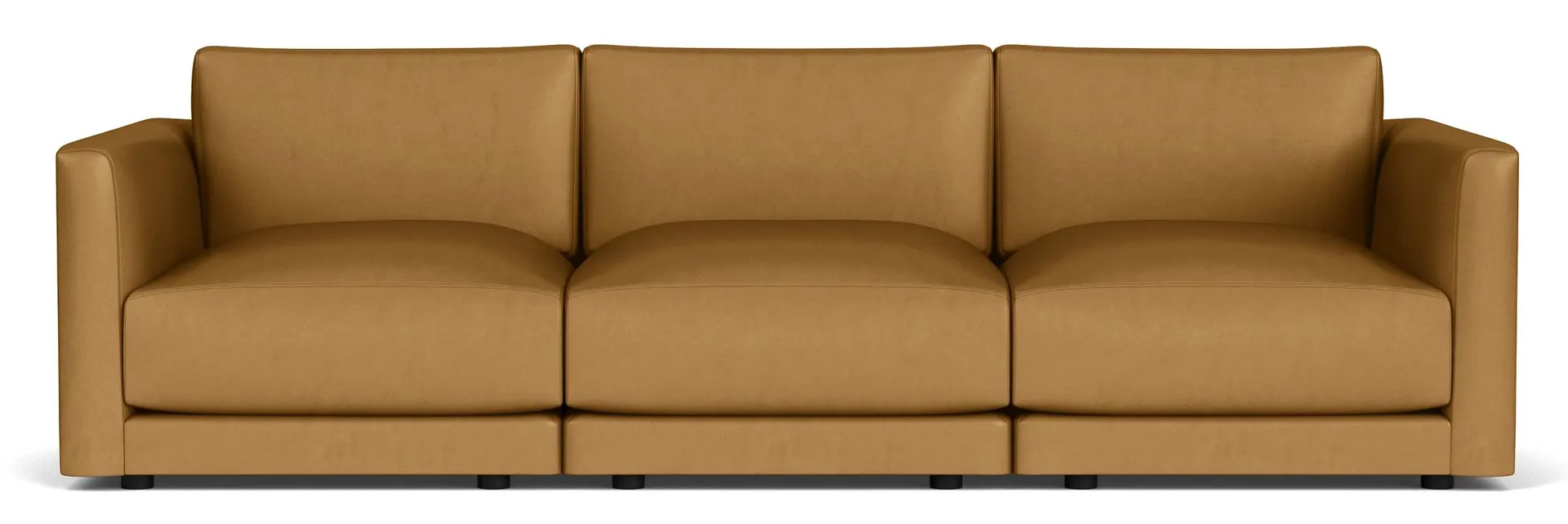 Clemens 107" Three-Piece Modular Sofa in Portofino Cashew Leather