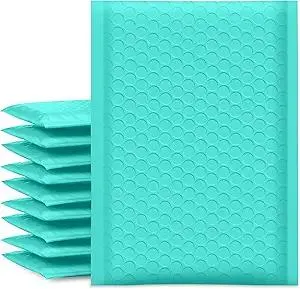 UCGOU Bubble Mailers 6x10 Inch Teal 25 Pack Usable Size 6x9" Padded Envelopes Small Business Mailing Packages Opaque Self Seal Adhesive Waterproof Boutique Shipping Bag for Jewelry Makeup Supplies #0