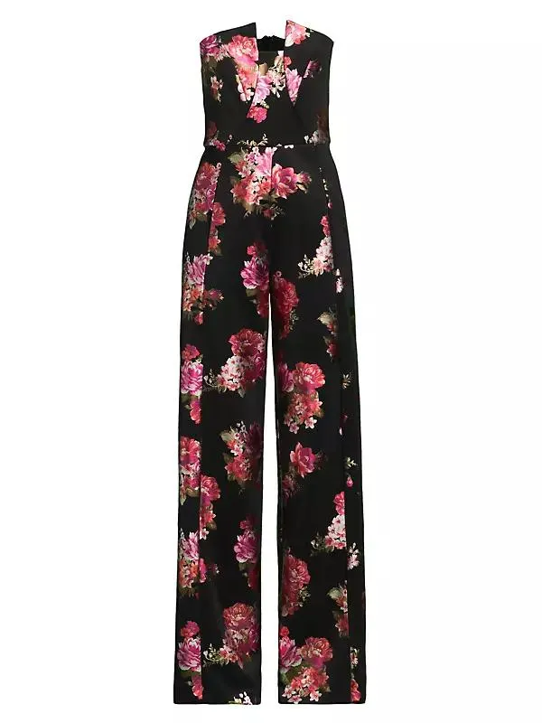 Lena Floral Strapless Jumpsuit