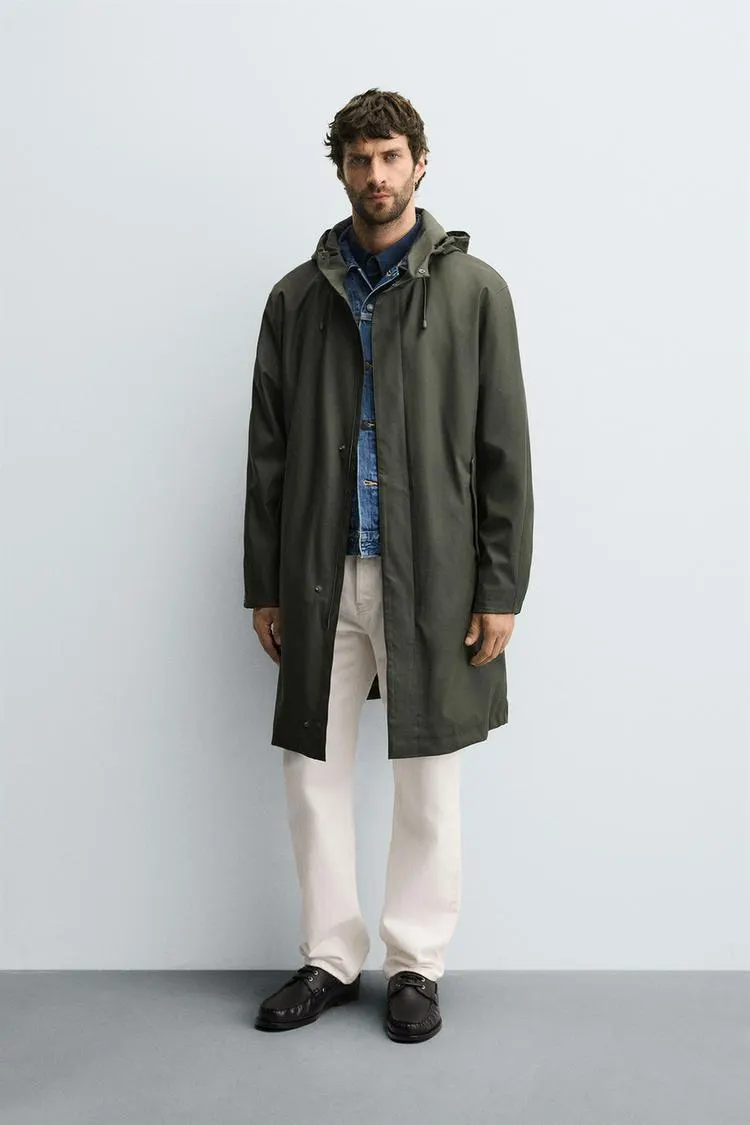 RUBBERIZED HOODIE PARKA