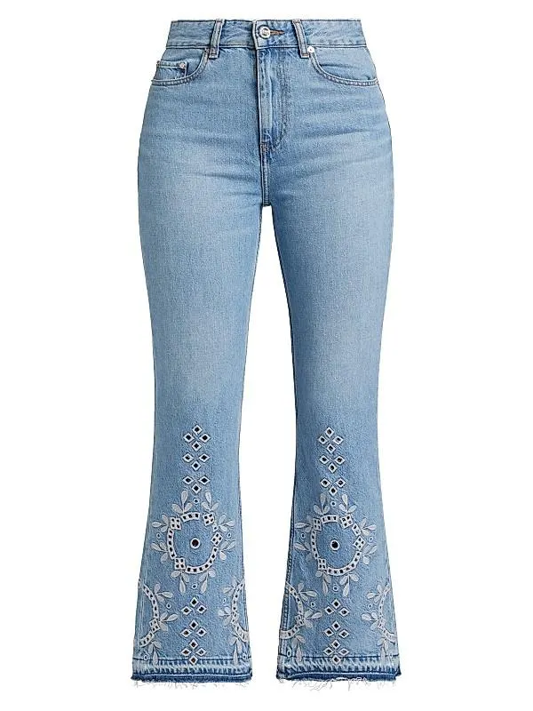 Betzy Broderie Anglaise Crop Jeans