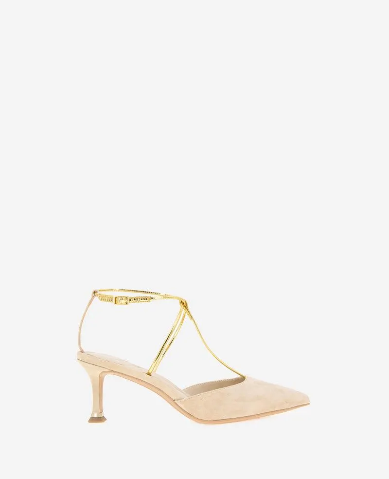 Umi T-Strap Suede Heel - BUFF SUEDE