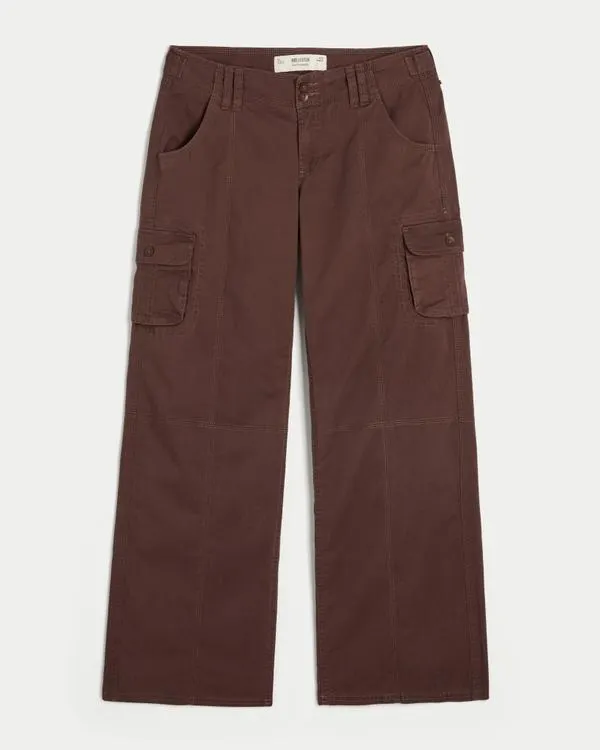 Adjustable Waist Low-Rise Baggy Cargo Pants