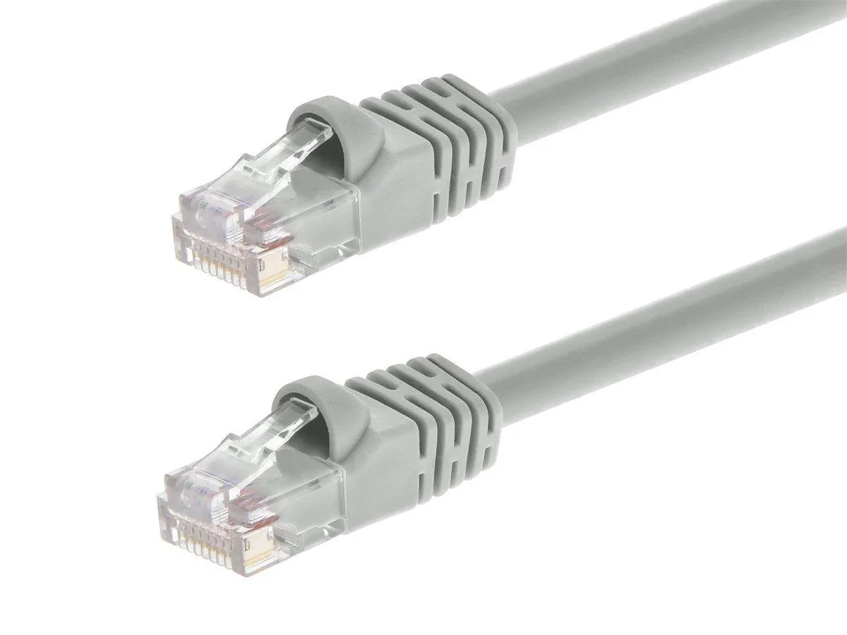 Monoprice Cat5e 7ft Gray Crossover Patch Cable, UTP, 24AWG, 350MHz, Pure Bare Copper, Snagless RJ45, Fullboot Series Ethernet Cable
