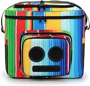 Super Real The #1 Cooler with Speakers & Subwoofer (Bluetooth, 20-Watt) for Parties/Festivals/Boat/Beach. Rechargeable Speaker Cooler, Works with iPhone & Android (Rainbow)