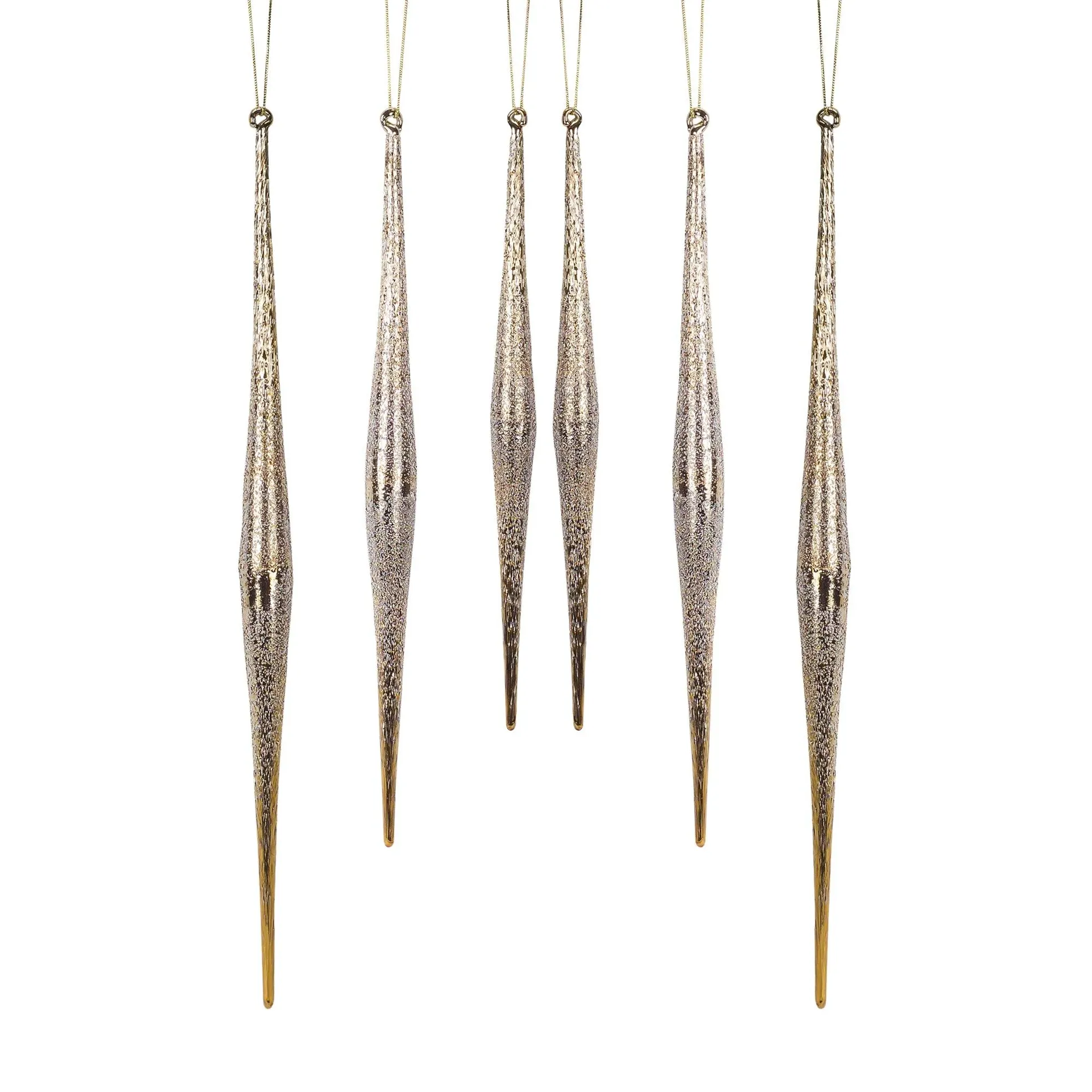 Gold and Silver Ombre Drop Ornament, Set of 6