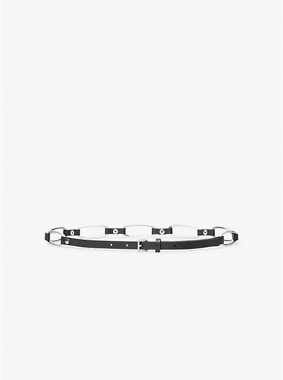 Chain Link Leather Belt