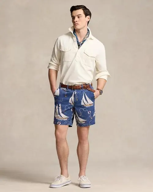 8-Inch Straight Fit Sailboat Twill Short