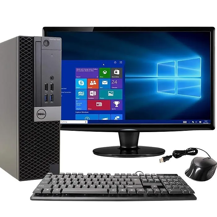 Dell OptiPlex 7040 Refurbished Desktop Computer with 24" LCD Monitor,