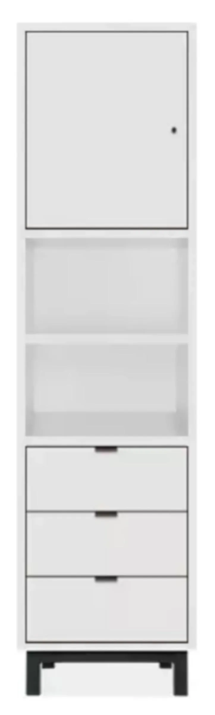 Copenhagen 20w 16d 75h Cabinet in White with Natural Steel
