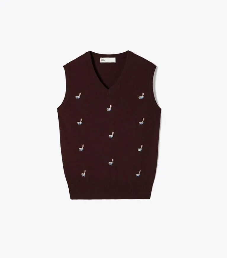 CASHMERE BIRDIE SWEATER VEST