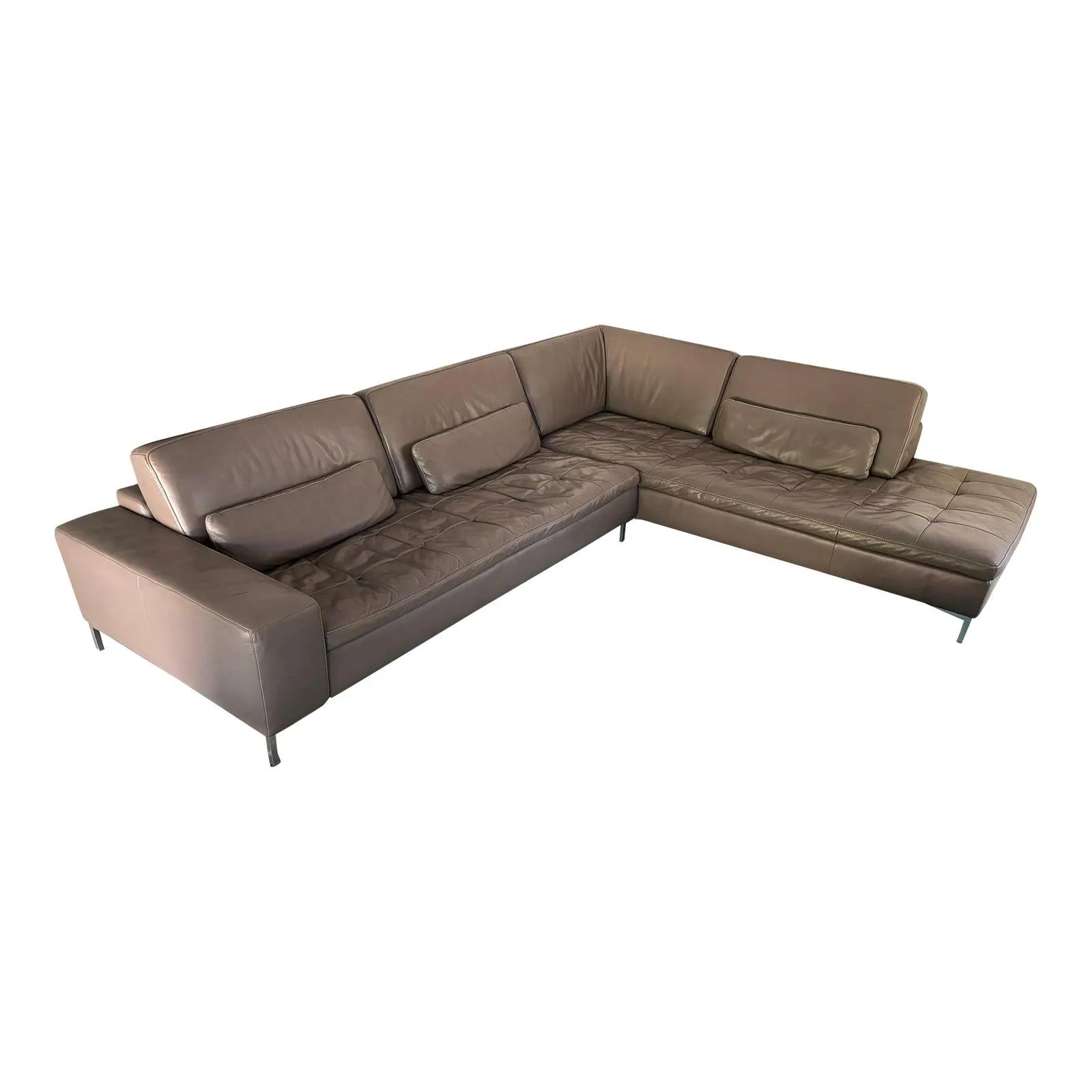 Scan Design Lella Leather Motion Sectional With Adjustable Seats and Backs