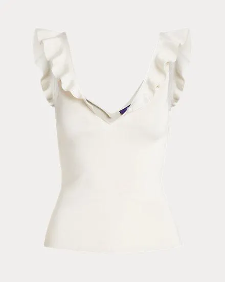 Silk-Blend Sleeveless V-Neck Sweater