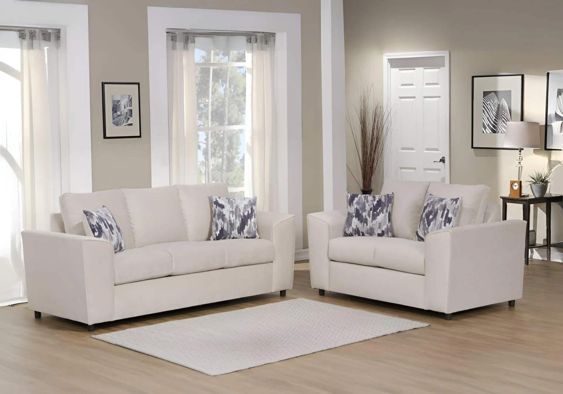 Amalfi Sofa and Loveseat Set - Beige