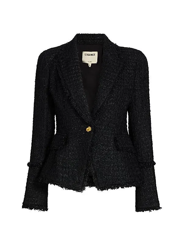 Kaisley Tweed Single-Breasted Blazer