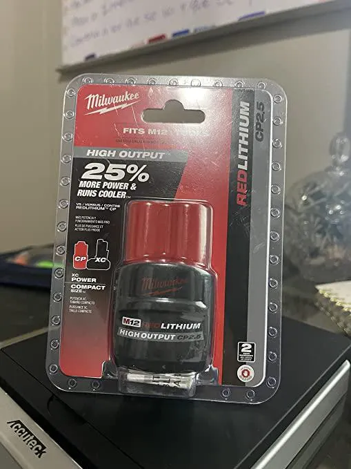 Milwaukee 48-11-2425 M12 REDLITHIUM HIGH Output CP 2.5Ah Battery