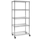 Seville Classics 5-Level UltraZinc Commercial Shelving (18" x 36" x 72"H)