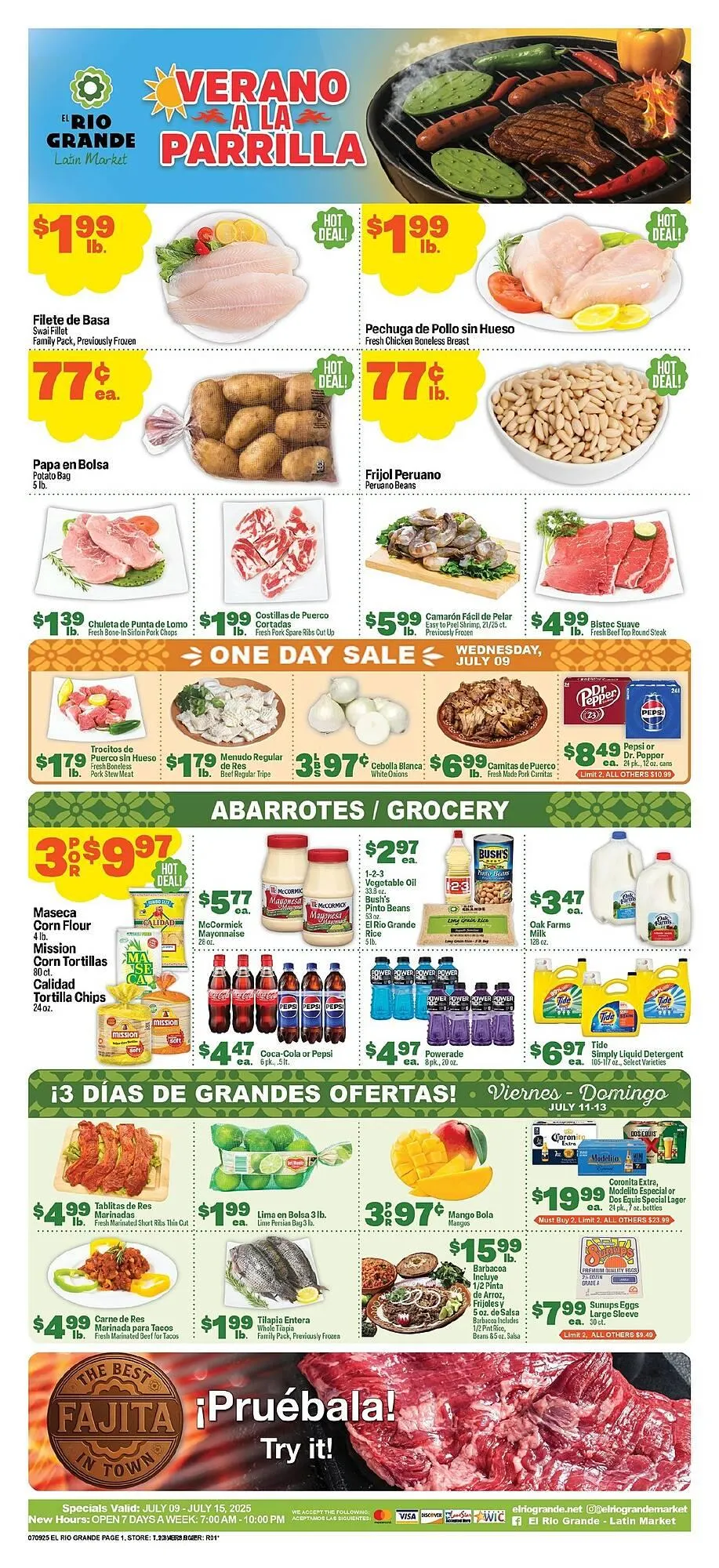 Weekly ad El Rio Grande Weekly Ad from July 9 to July 15 2025 - Page 1