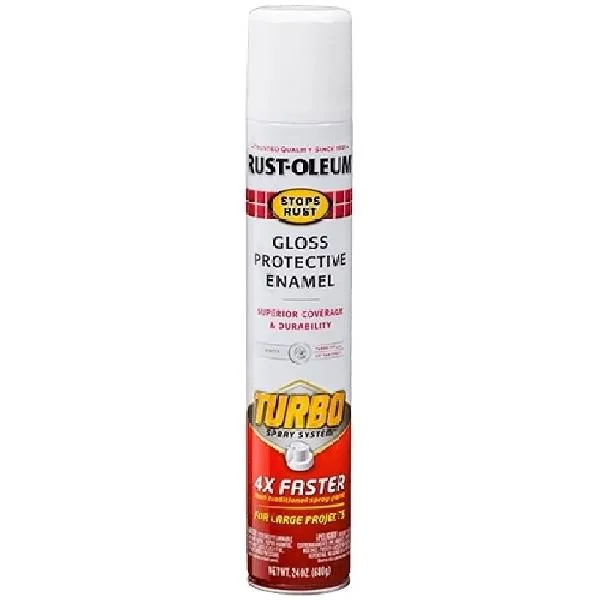 334128 Rust Preventative Spray Paint, Gloss, Black, 24 oz, Can, 24 to 40 sq-ft Coverage Area, 2 to 4 hour drying time, Oil Base, Exterior, Interior Use