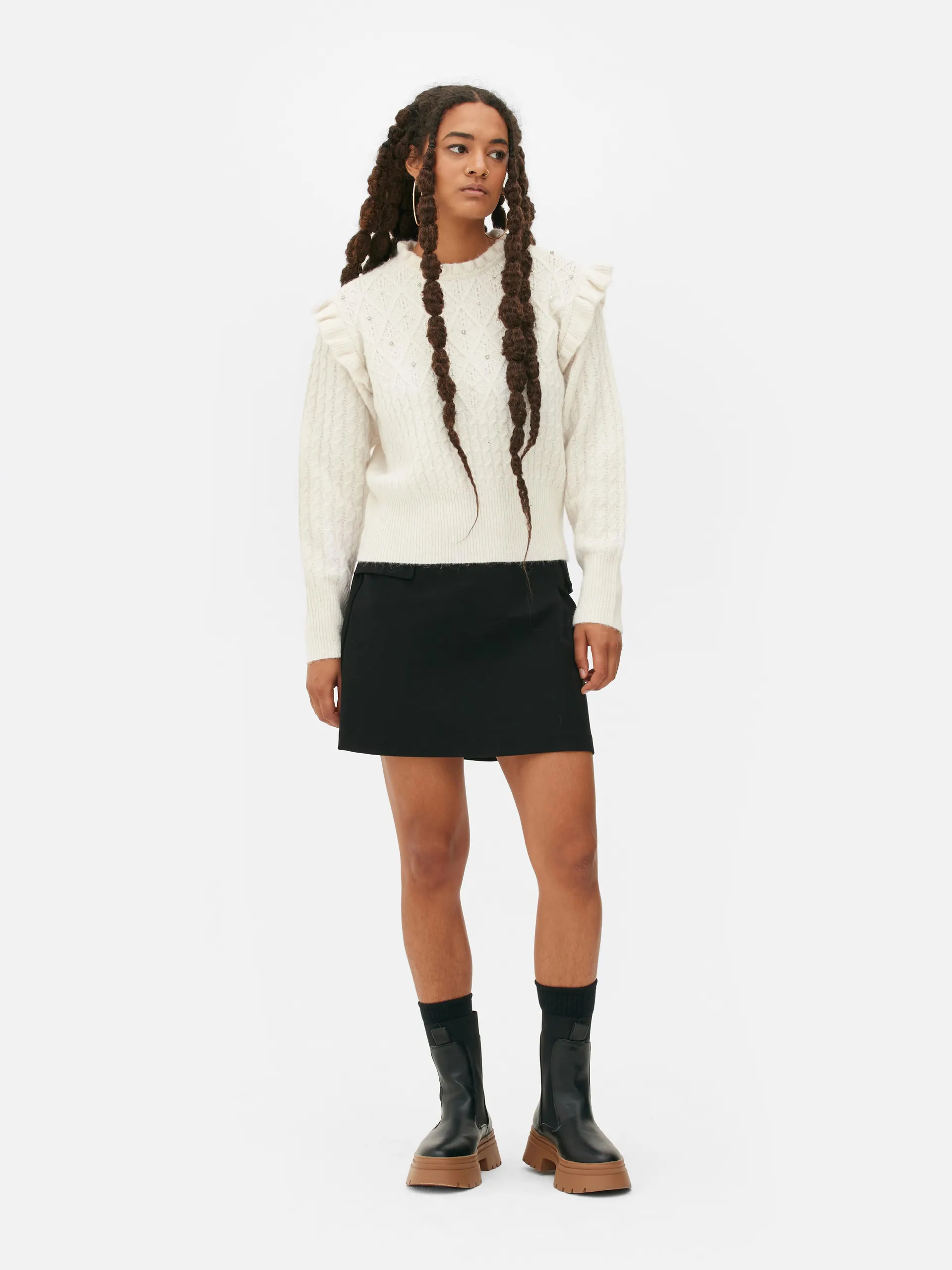 Maglione decorato con volant