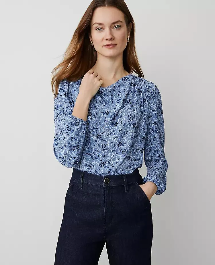 Floral Cowl Neck Top