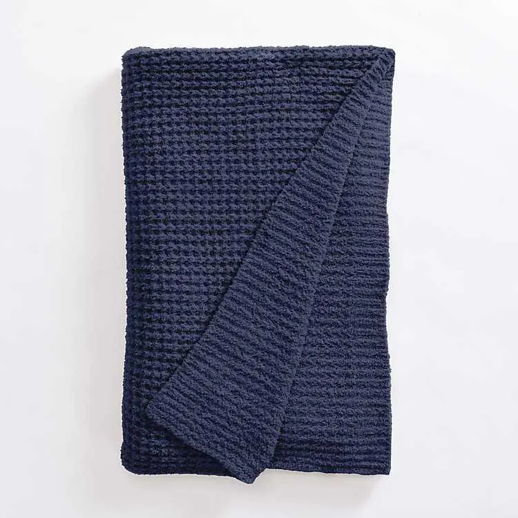 Blue Luxury Knit Throw