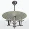 Bauhaus Chrome Chandelier with Glass, 1930s