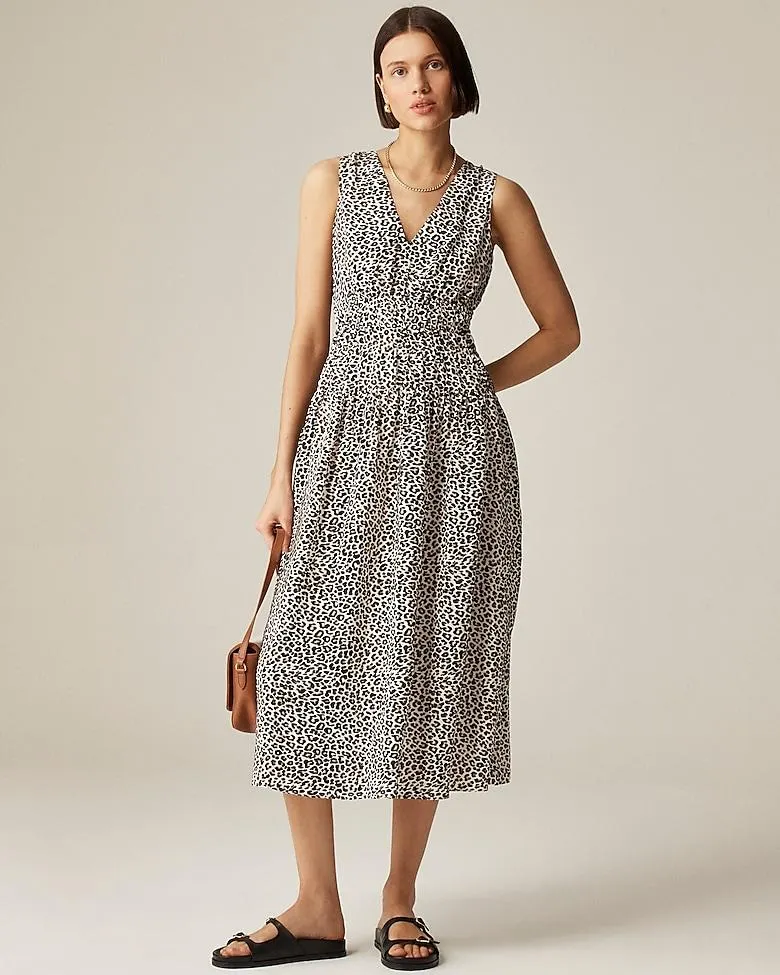 Hyacinth dress in leopard crepe de chine