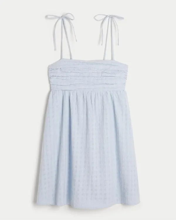 Babydoll Tie-Strap Mini Dress