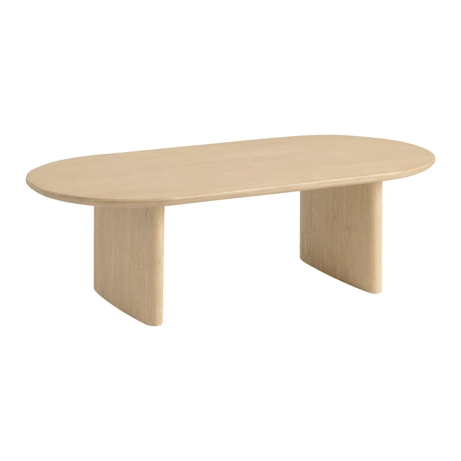 Zeke Oval Brushed Wood Coffee Table