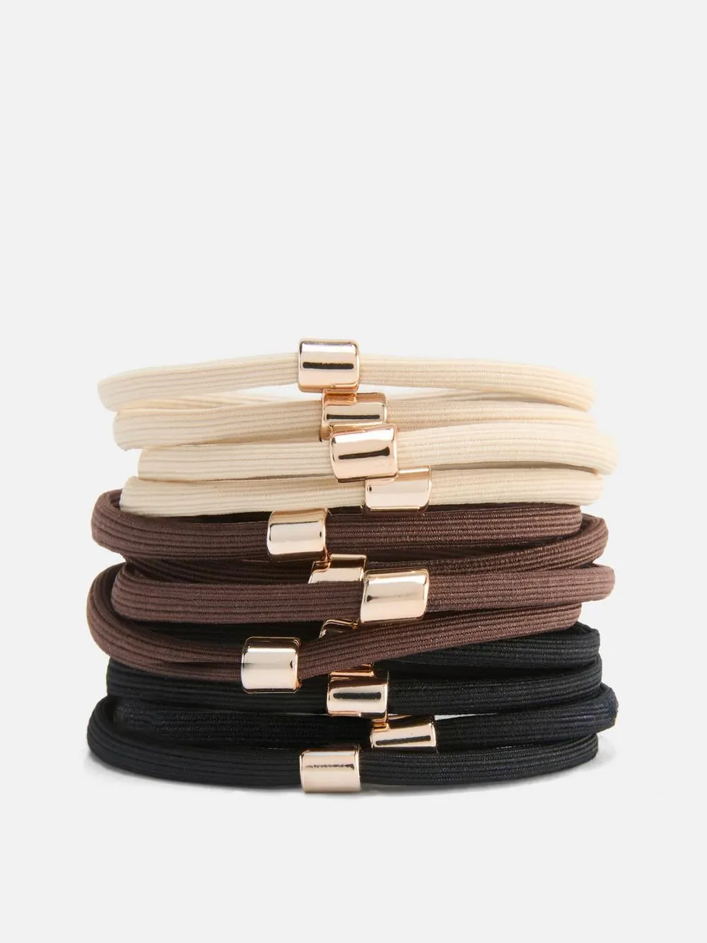 12pk Gold Detail Mixed Elastic Bands