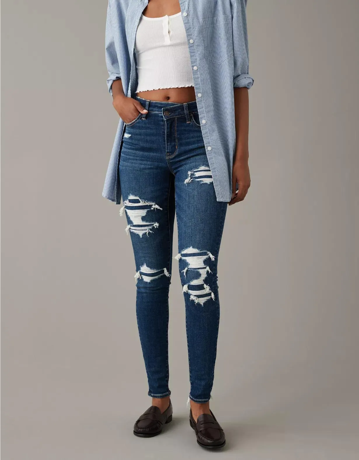 AE Next Level High-Waisted Patched Jegging