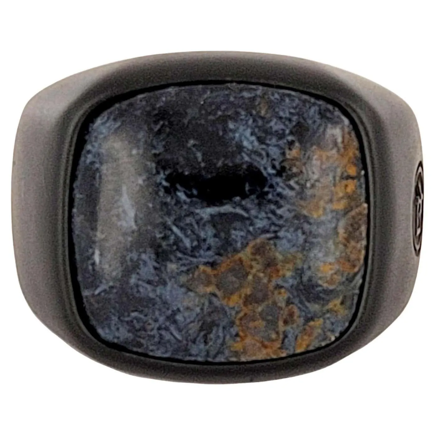 David Yurman Men's Exotic Stone Ring with Pietersite in Black Titanium