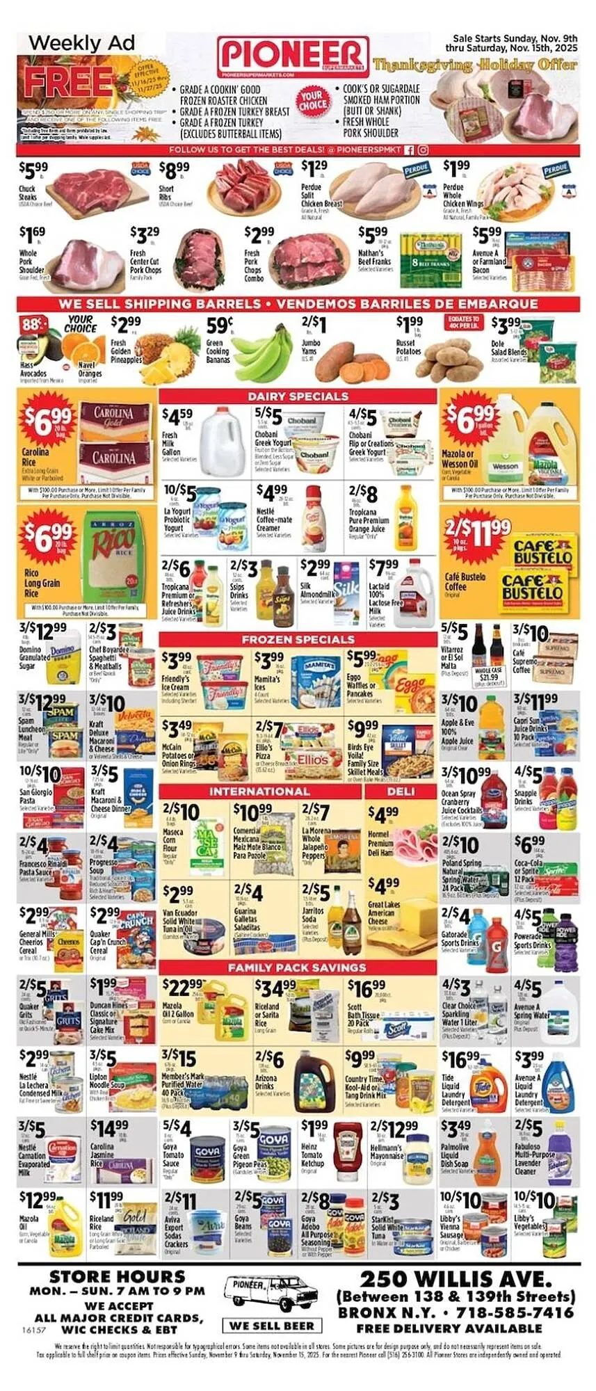 Weekly ad Pioneer Supermarkets weekly ad from November 9 to November 15 2025 - Page 1