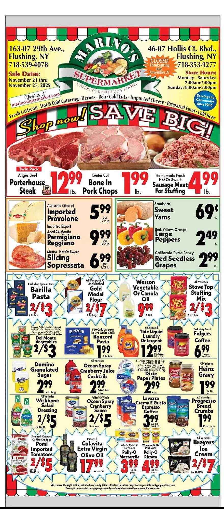 Weekly ad Marino's Supermarket weekly ad from November 21 to November 27 2025 - Page 1