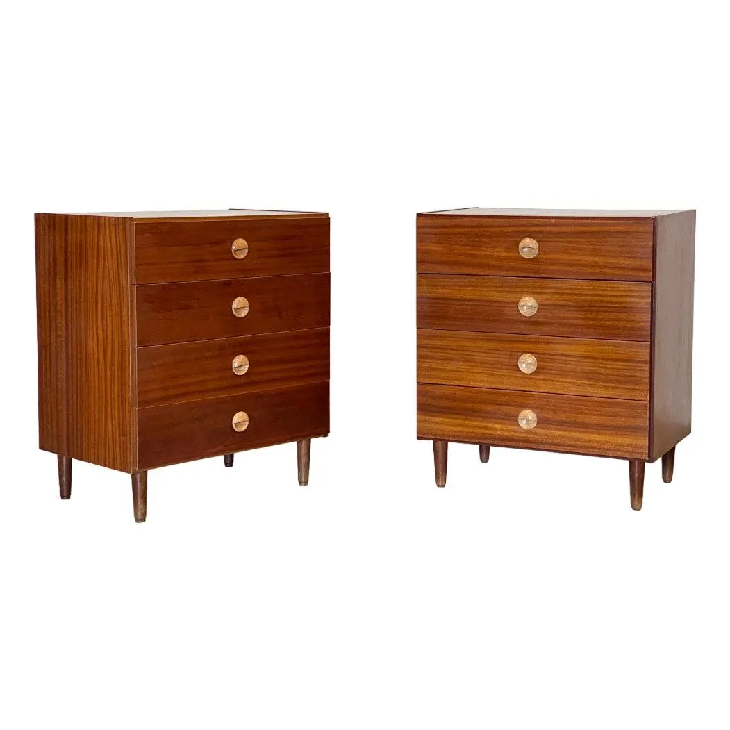 Teak Wood Chests of Drawers, 1960s, Set of 2