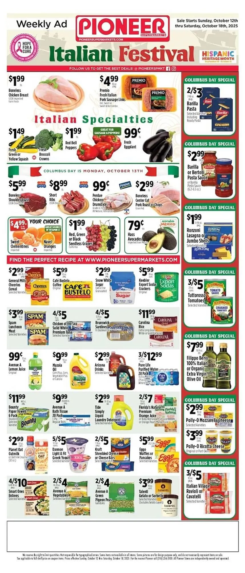 Weekly ad Pioneer Supermarkets weekly ad from October 12 to October 18 2025 - Page 1