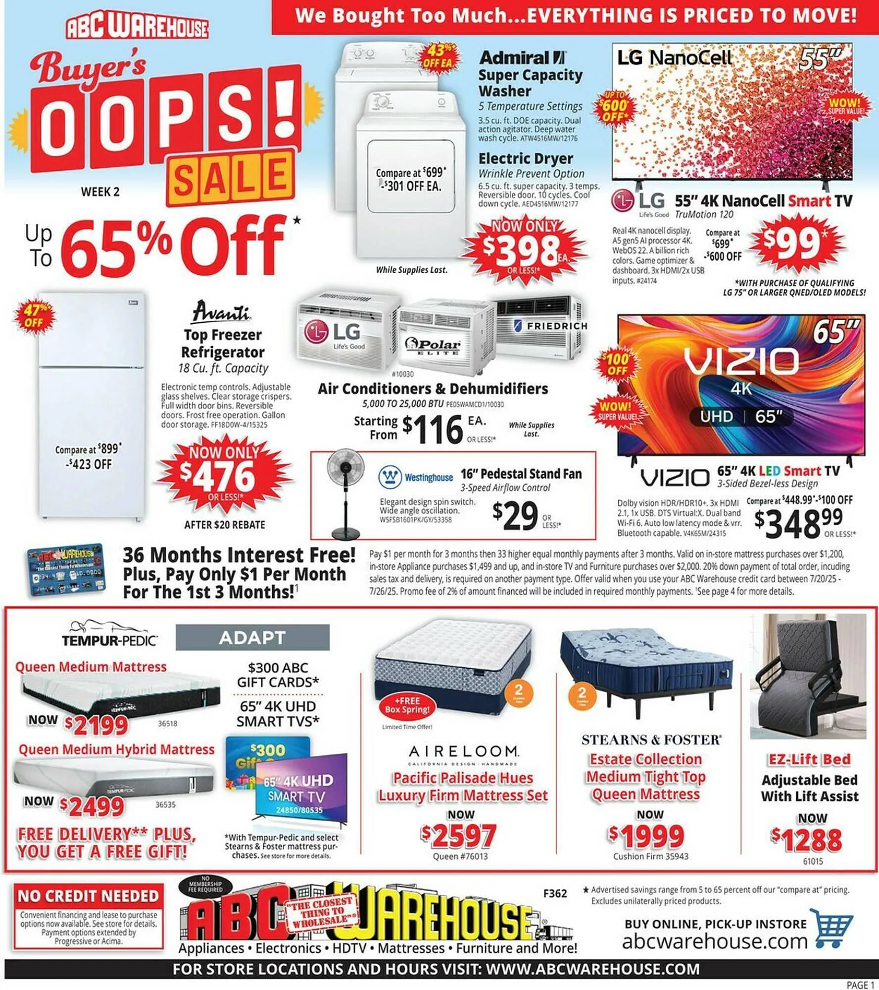 ABC Warehouse Weekly Ad - 1