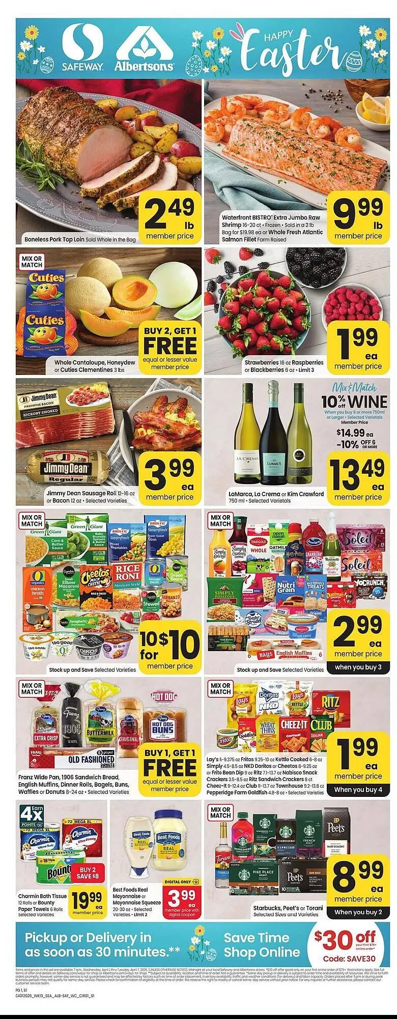 Weekly promotion Safeway weekly ad spanning from April 1 to April 7 2026 - Page 3 for Catalogue 365