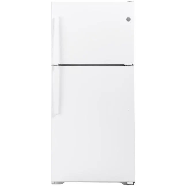 GE Garage-ready 21.9-cu ft Top-Freezer Refrigerator (White) Garage Ready