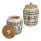Caravan Ivory and Black Ceramic Storage Canister