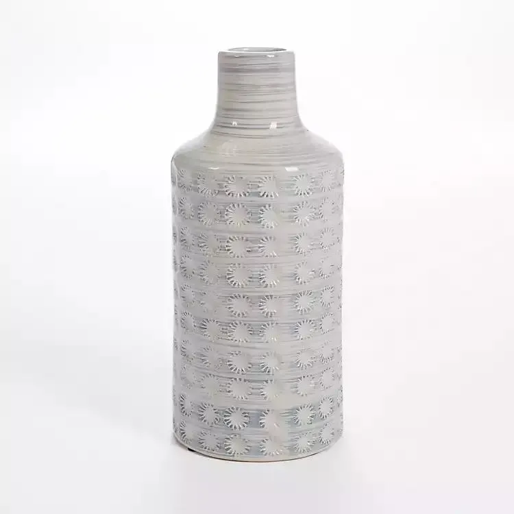 White and Blue Starburst Porcelain Vase